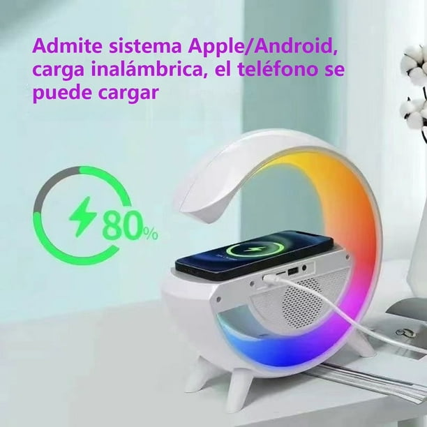 Lampara 6 en 1 diseño G, Cargador Altavoz Bluetooth Reloj despertador Radio FM BT-3401 - Imagen 15