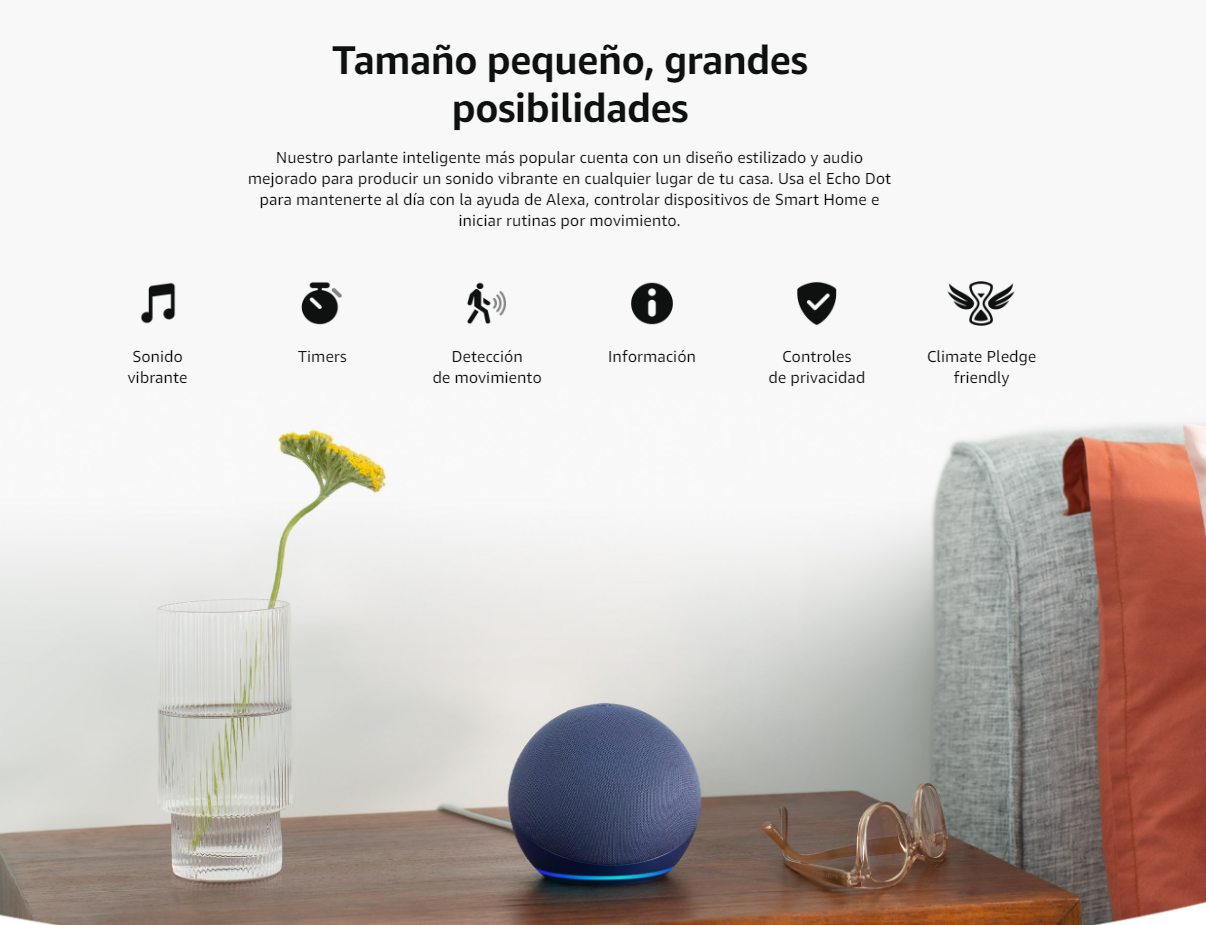 Amazon Alexa Echo Dot 5ta Generación, Bocina Inteligente Negro Carbón - Imagen 9