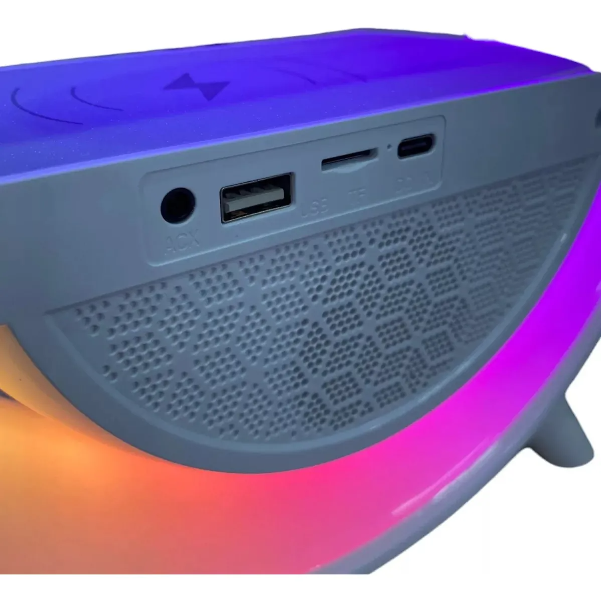 Lampara 6 en 1 diseño G, Cargador Altavoz Bluetooth Reloj despertador Radio FM BT-3401 - Imagen 10