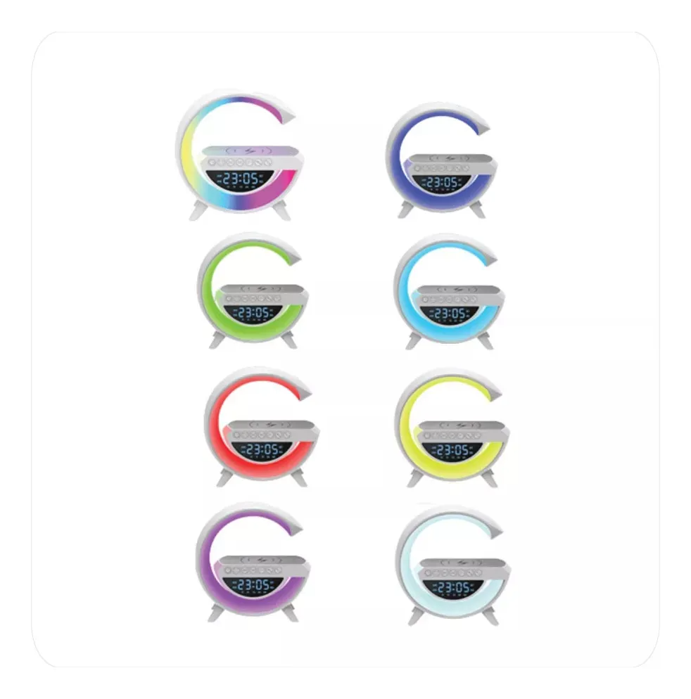 Lampara 6 en 1 diseño G, Cargador Altavoz Bluetooth Reloj despertador Radio FM BT-3401 - Imagen 17