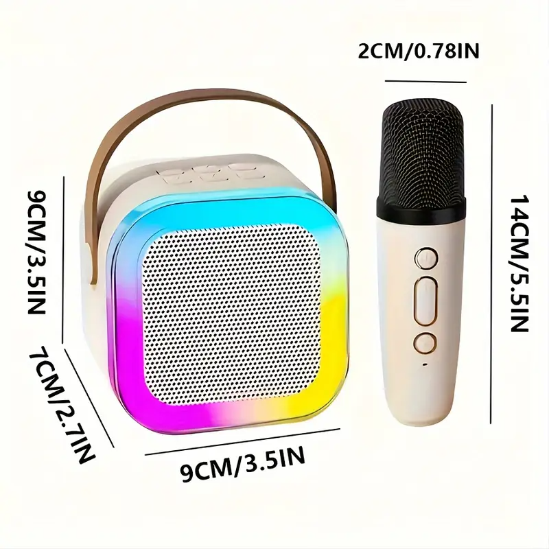 Sistema de Karaoke Portátil Mini con bocina y un Micrófono Inalámbrico Celeste - Imagen 4