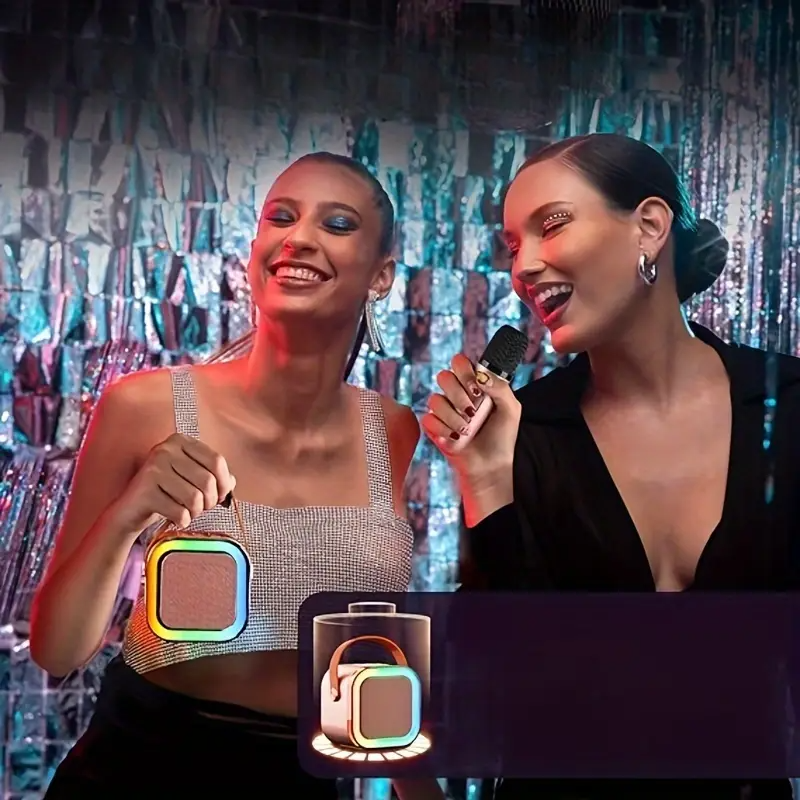 Sistema de Karaoke Portátil Mini con bocina y un Micrófono Inalámbrico Celeste - Imagen 11