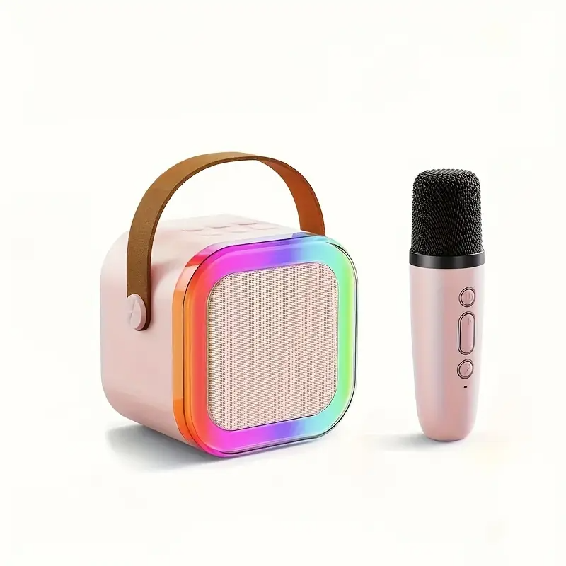 Sistema de Karaoke Portátil Mini con bocina y un Micrófono Inalámbrico Rosado - Imagen 2