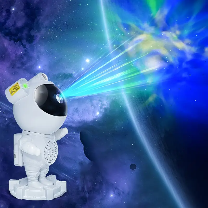 Proyector de Estrellas de la Galaxia con Astronauta luz nocturna con altavoces de música, control remoto y control de teclas - Alimentado por USB - Imagen 9