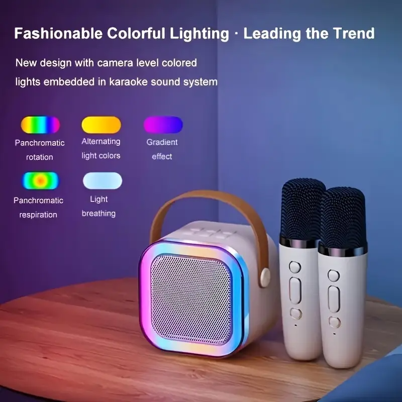 Sistema de Karaoke Portátil Mini con bocina y un Micrófono Inalámbrico Celeste - Imagen 14