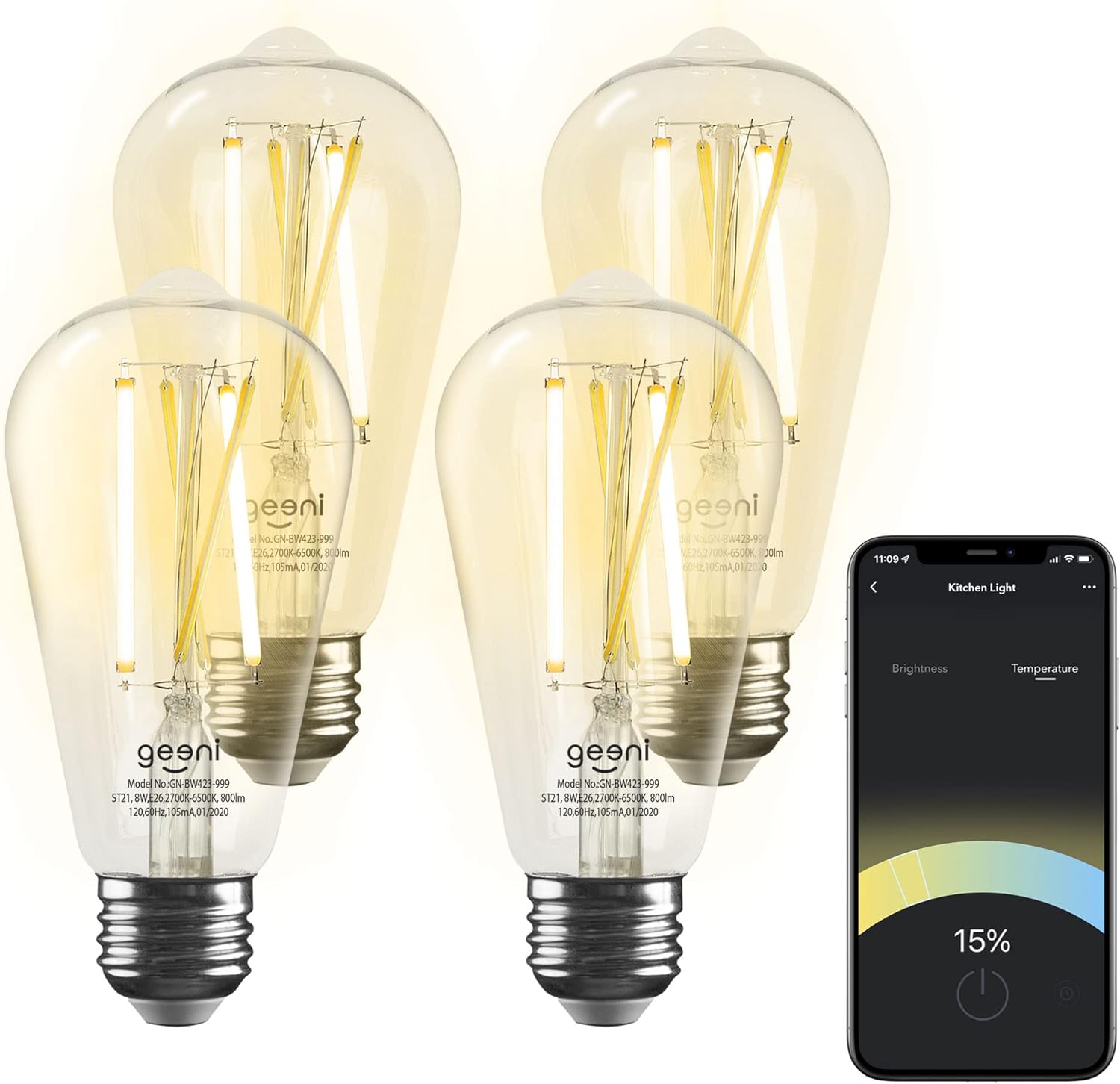 Geeni Bombilla Vintage Inteligente – (4 unidades) - Imagen 4