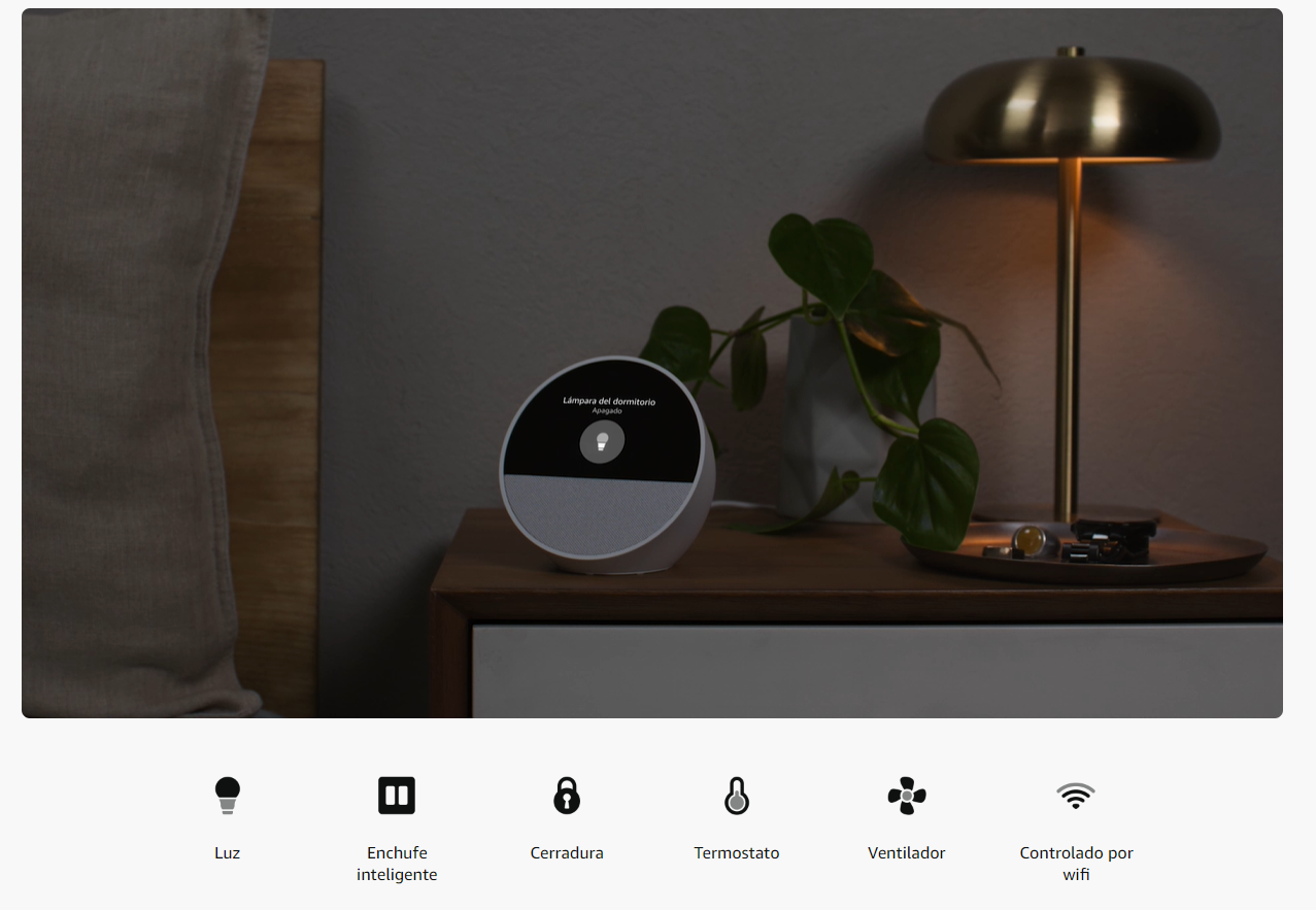Amazon Alexa, Echo Spot, Bocina Inteligente Blanca - Imagen 4