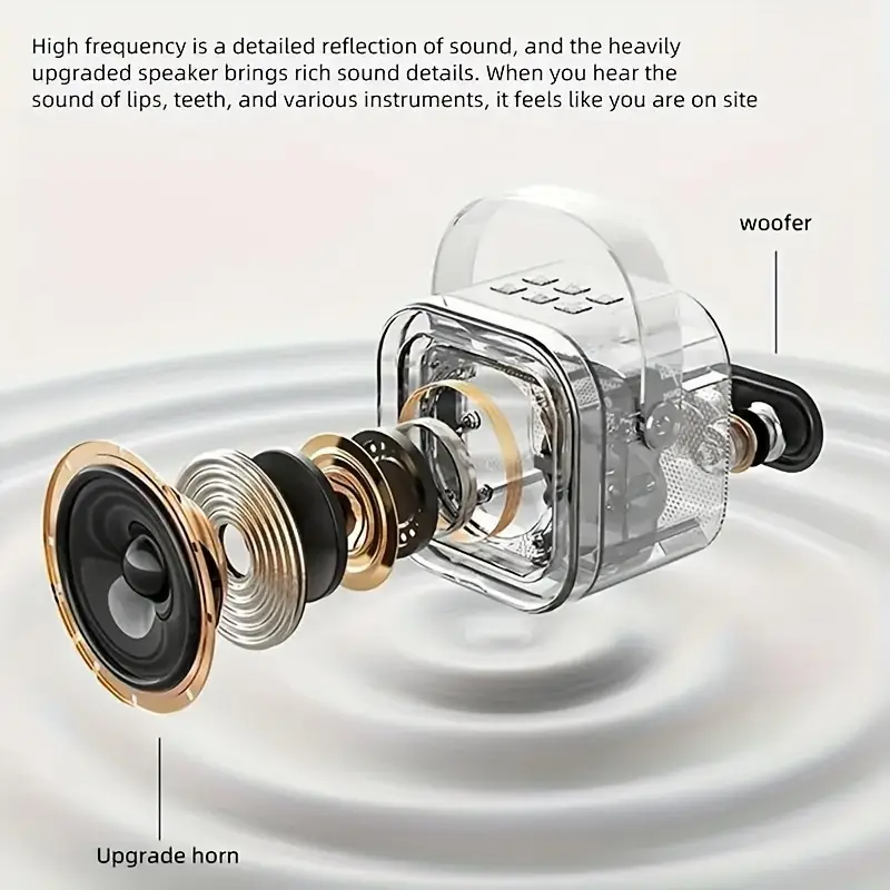 Sistema de Karaoke Portátil Mini con bocina y un Micrófono Inalámbrico Celeste - Imagen 7