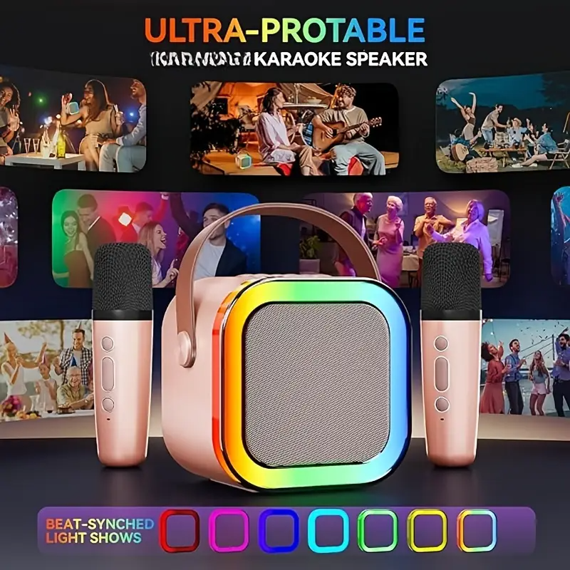 Sistema de Karaoke Portátil Mini con bocina y un Micrófono Inalámbrico Celeste - Imagen 13