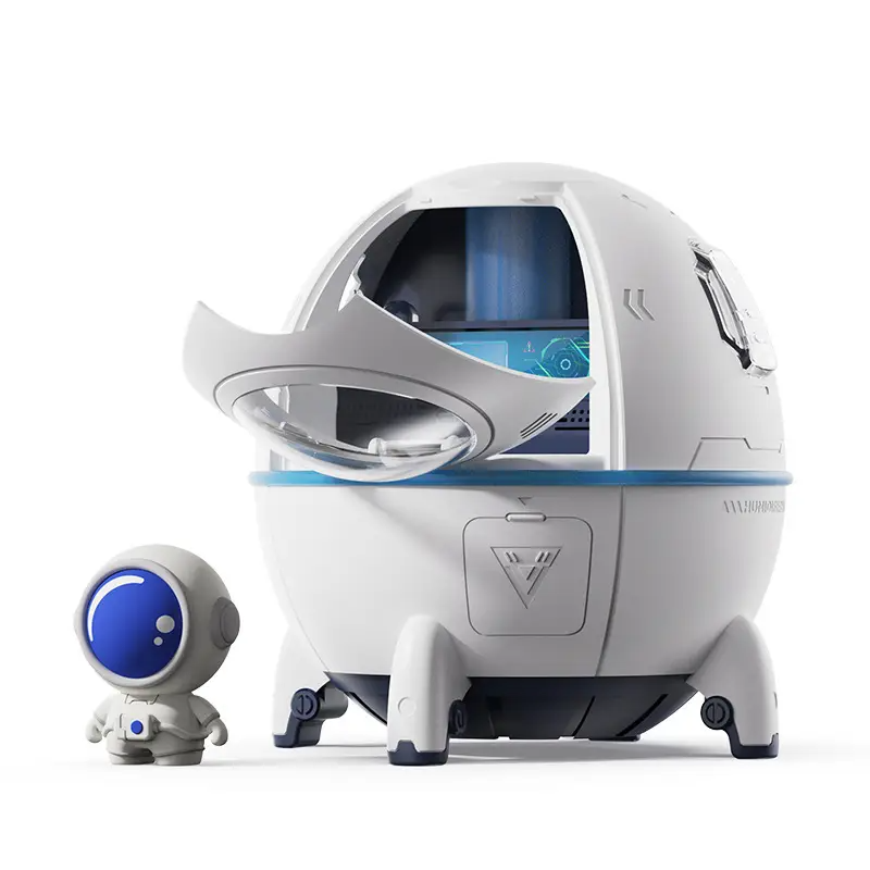 Humidificador diseño de Astronauta práctico y compacto para aromaterapia (Blanco-azul)