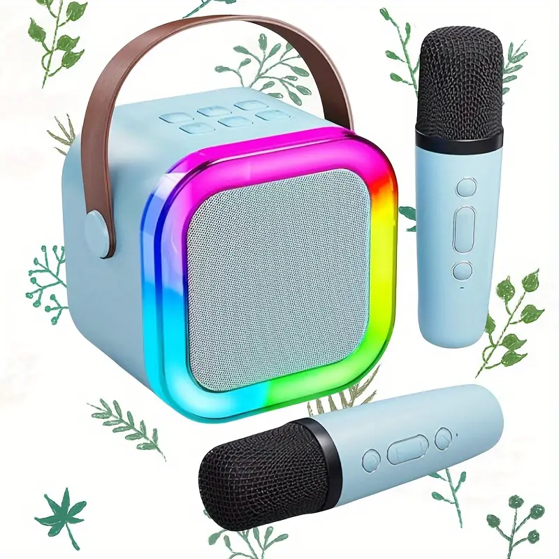 Sistema de Karaoke Portátil Mini con bocina y dos Micrófonos Inalámbricos Rosado - Imagen 17