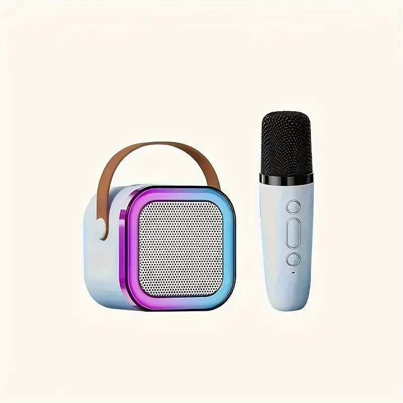 Sistema de Karaoke Portátil Mini con bocina y un Micrófono Inalámbrico Celeste - Imagen 3