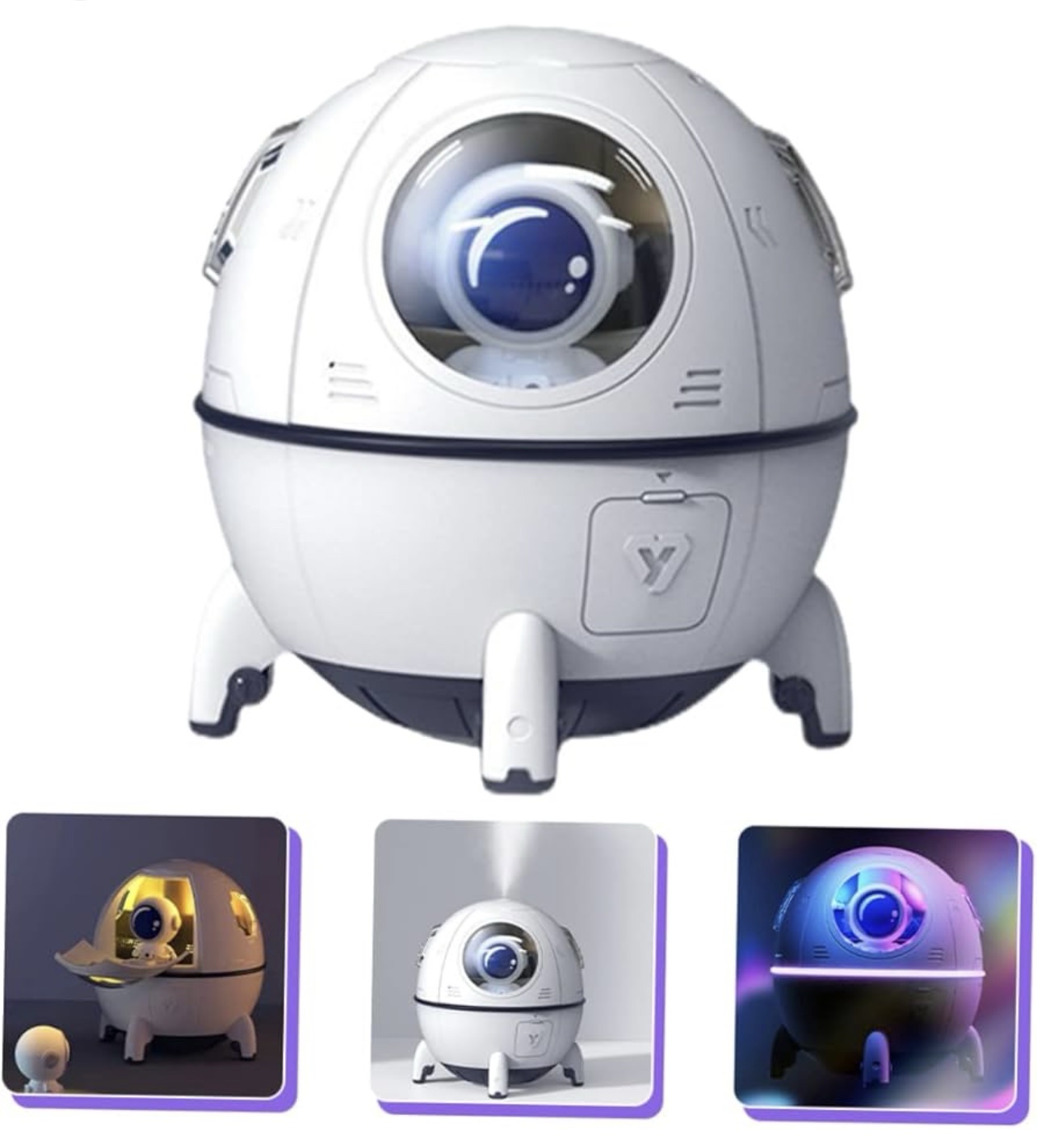 Humidificador diseño de Astronauta práctico y compacto para aromaterapia (Blanco-azul) - Imagen 3