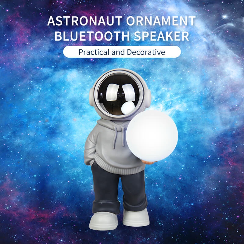 Spaceman - Bocina portátil Bluetooth diseño de astronauta estéreo HIFI multifunción Mini caja De sonido para ordenador De escritorio con Lámpara diseño de luna y universo - Imagen 13
