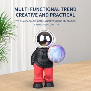 Spaceman - Bocina portátil Bluetooth diseño de astronauta estéreo HIFI multifunción Mini caja De sonido para ordenador De escritorio con Lámpara diseño de luna y universo
