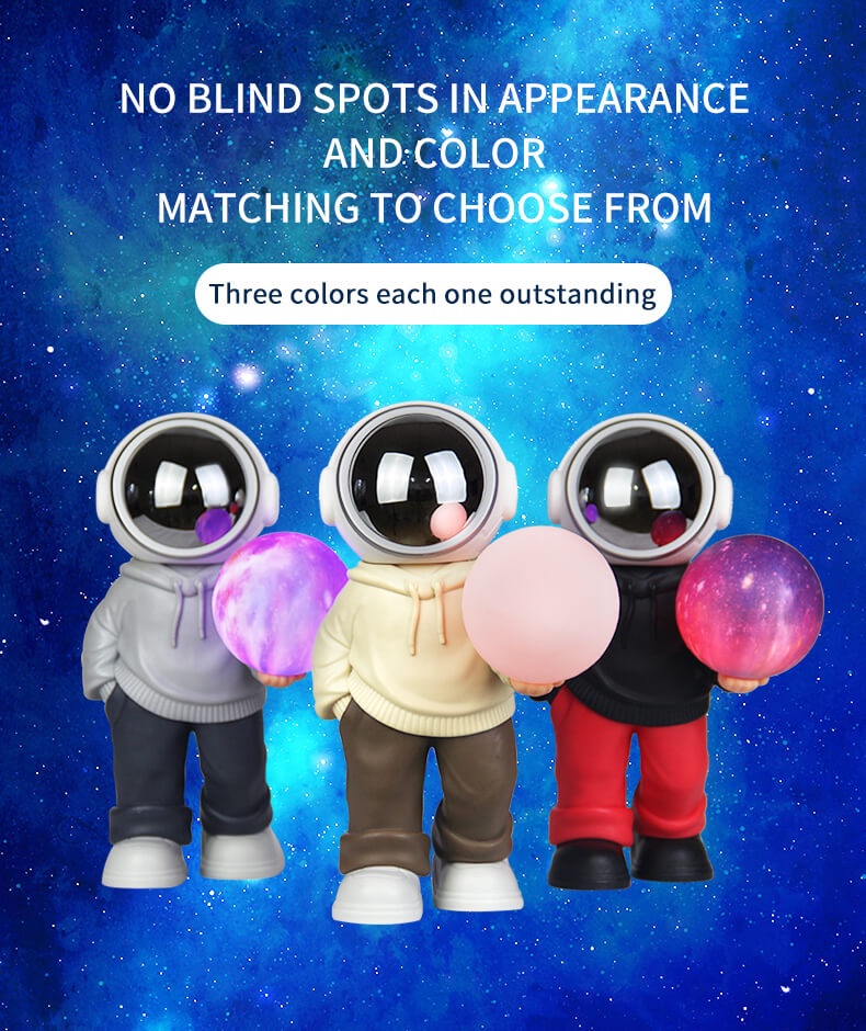 Spaceman - Bocina portátil Bluetooth diseño de astronauta estéreo HIFI multifunción Mini caja De sonido para ordenador De escritorio con Lámpara diseño de luna y universo - Imagen 12