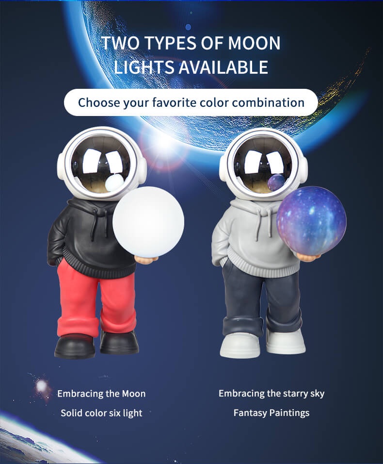 Spaceman - Bocina portátil Bluetooth diseño de astronauta estéreo HIFI multifunción Mini caja De sonido para ordenador De escritorio con Lámpara diseño de luna y universo - Imagen 7