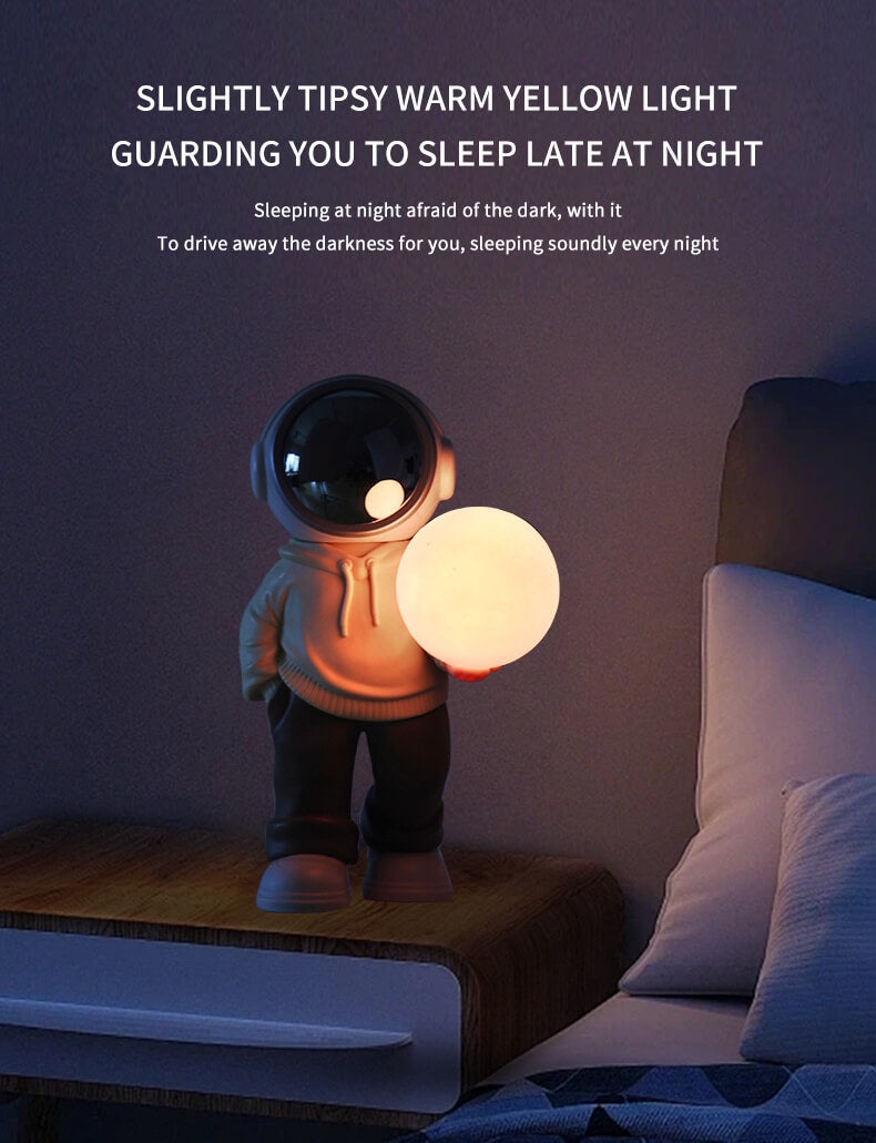 Spaceman - Bocina portátil Bluetooth diseño de astronauta estéreo HIFI multifunción Mini caja De sonido para ordenador De escritorio con Lámpara diseño de luna y universo - Imagen 8