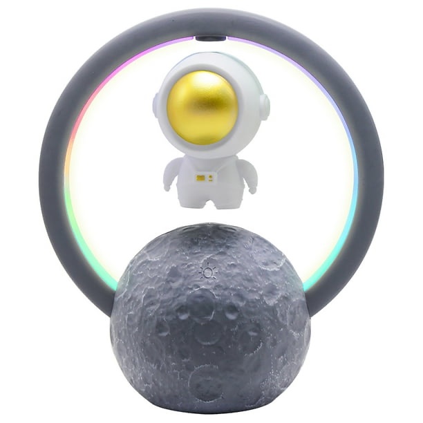Bocina Bluetooth de Astronauta Flotante con Luz RGB, Ajuste Táctil y Bluetooth 5.0 - Oro