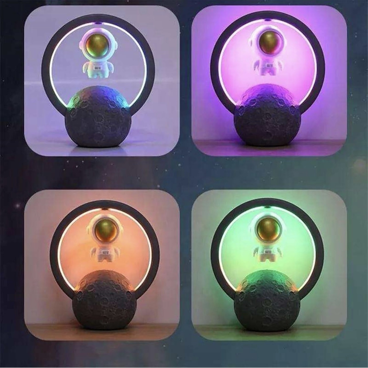 Bocina Bluetooth de Astronauta Flotante con Luz RGB, Ajuste Táctil y Bluetooth 5.0 - Oro - Imagen 4