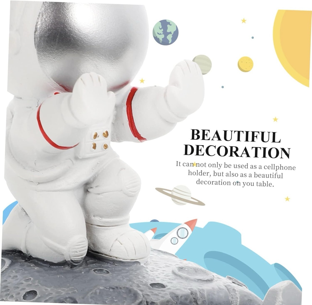 Soporte para teléfono y tablet con diseño de astronauta hecho de Resina de polietileno - Imagen 16