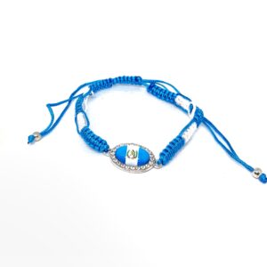 Pulsera de hilo con dije de bandera de Guatemala