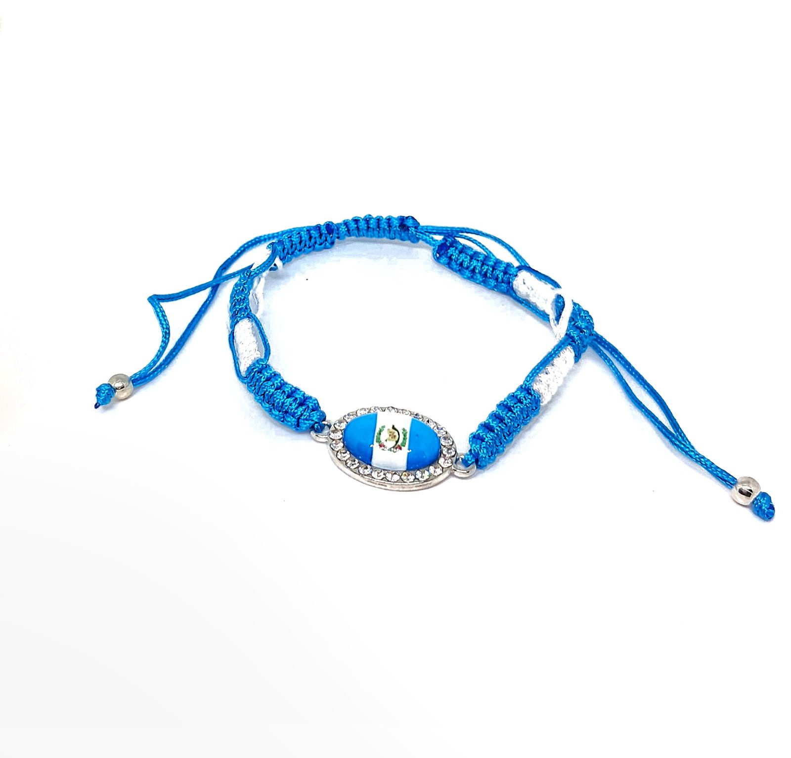 Pulsera de hilo con dije de bandera de Guatemala