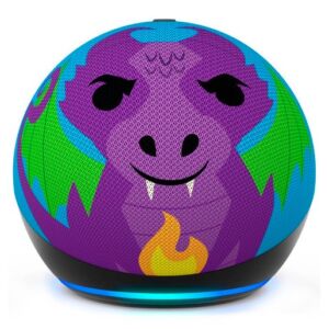 Bocina inteligente Amazon Alexa Echo dot Kids diseño de Dragón 5ta Generación