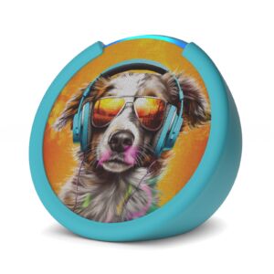 Amazon Echo Pop Kids (último modelo), diseñado para niños, con control parental, incluye 6 meses de Amazon Kids+, diseño Anthro Pup