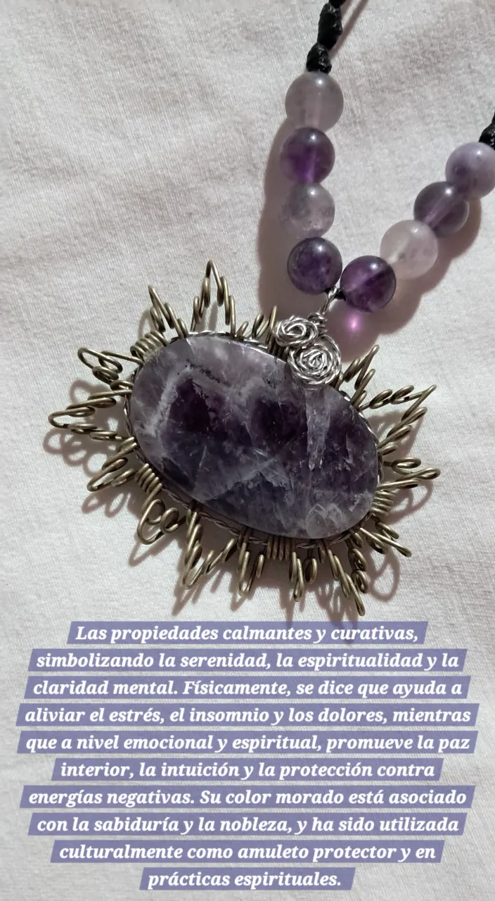 Collar de piedra cuarzo amatista