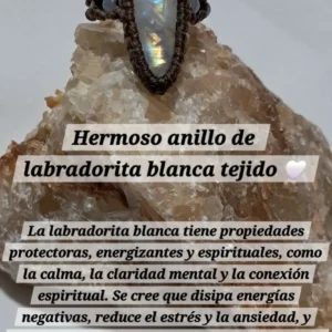 Anillo tejido de piedra luna