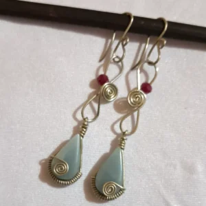 Aretes de jade celeste