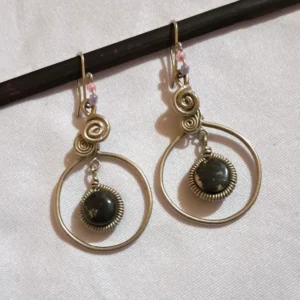 Aretes de jade rodonita