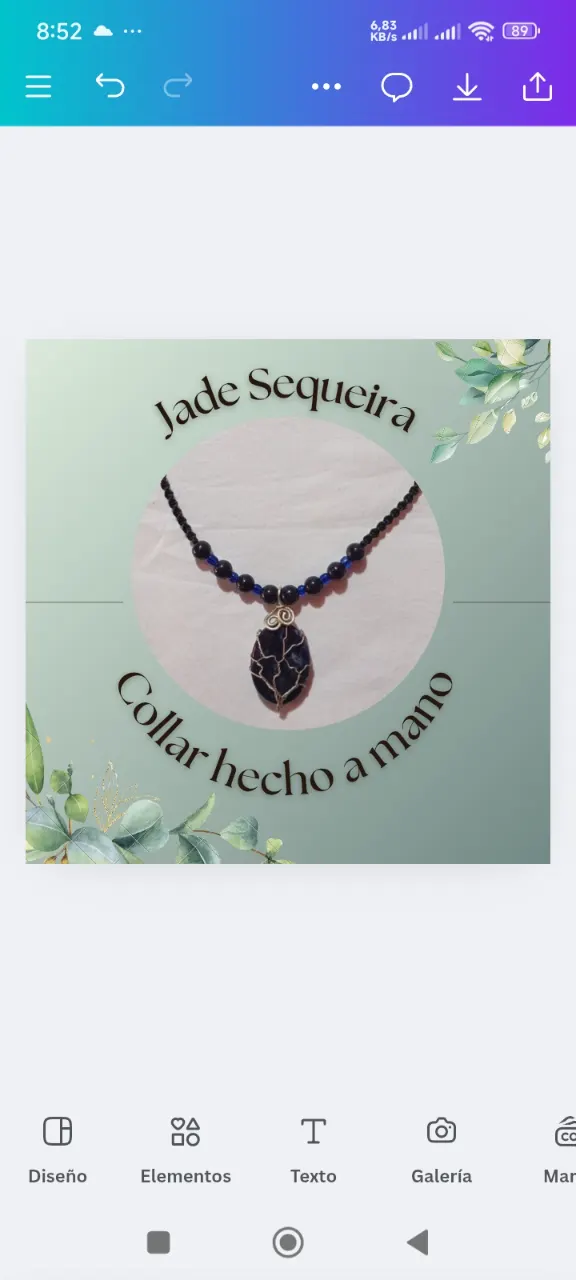 Collar tejido con piedra lapislasuli con cuentas de Aventurina azul