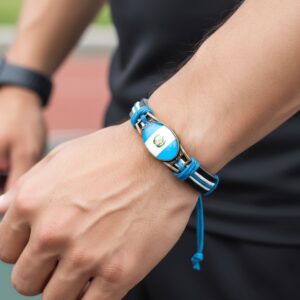 Pulsera de cuero con bandera de Guatemala